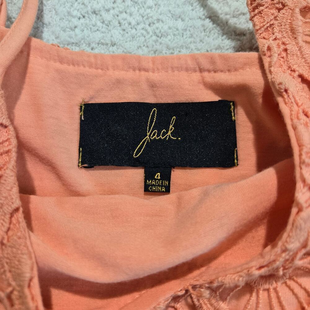 Jack by BB Dakota Orange Crochet Sleeveless Dress Slim Fit Size 4 Summer - Picture 4 of 9
